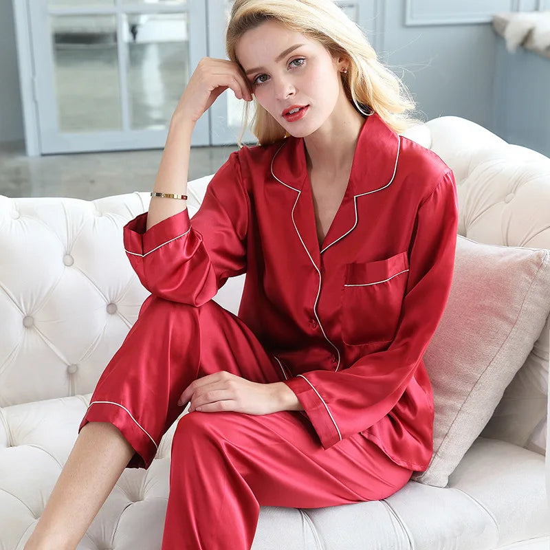 Velvyy Silk Pajama Set — Long-Sleeve Mulberry