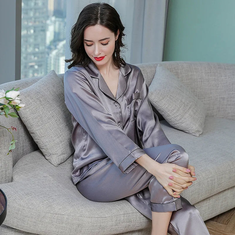 Velvyy Silk Pajama Set — Long-Sleeve Mulberry