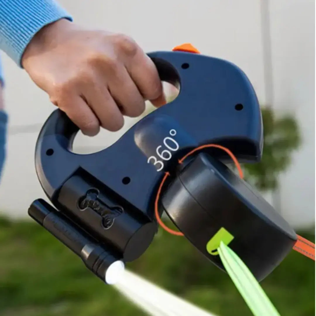Correa retráctil para perros 3 m con luz LED, impermeable y sin enredos